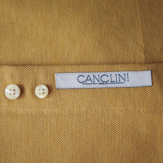 Canclini 90支双股埃及棉珠地针织姜黄色意式工艺衬衫 商品图8