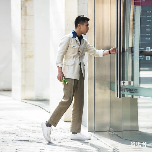 Baird Mcnutt 爱尔兰亚麻燕麦色游猎夹克 商品图4