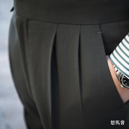 Hardy Minnis Fresco Lite 强捻抗皱绿色意式工艺裤装 商品图2