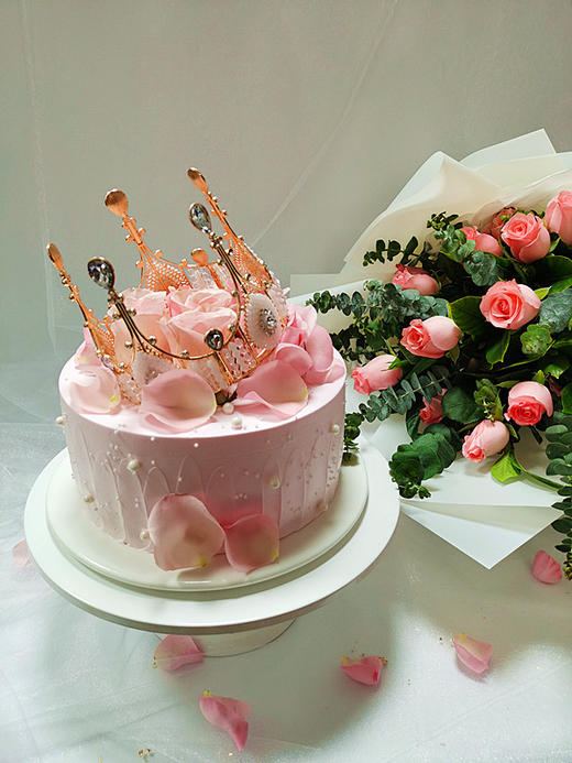 『蛋糕粉色佳人2.5磅、小确幸19支粉玫瑰』单品/组合 商品图4