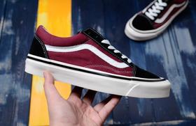 VANS/万斯 OLD SKOOL安纳海姆撞色低帮休闲板鞋 常青款 经典 黑白 酒红黑 黑紫 粉紫  VN0A38G2PXC15 尺码：35--44