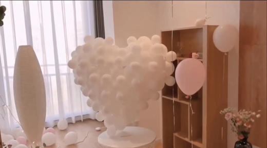 甜美粉白色浪漫表白求婚现场布置 商品图1