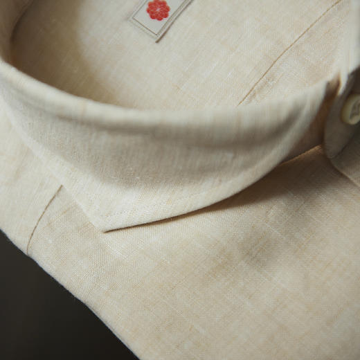 Stylbiella 法国亚麻米白色意式工艺衬衫 商品图2