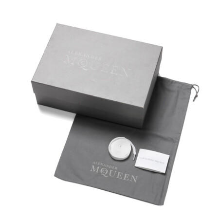 【一】ALEXANDER MCQUEEN 麦昆小白鞋女士牛皮撞色系带平底休闲运动鞋女鞋  白色粉尾 553770 WHGP7 9182 商品图4