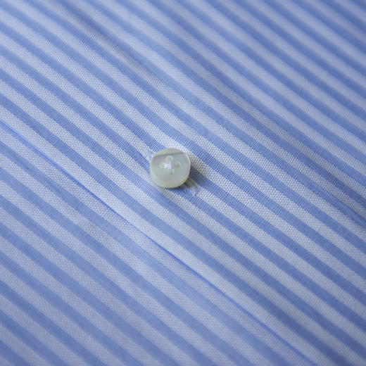 Canclini 90支双股纱埃及棉蓝条纹意式工艺衬衫 商品图6