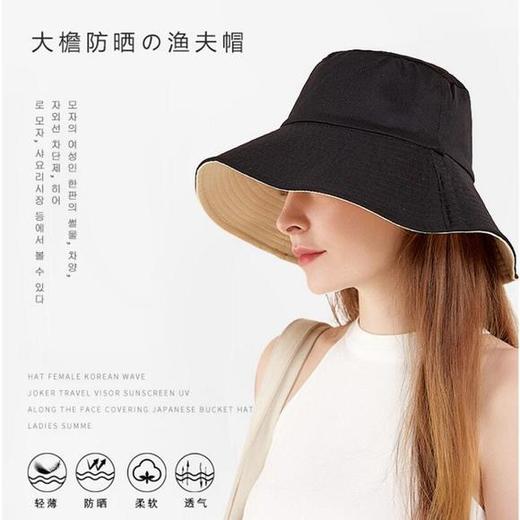 【火爆 INS的双色遮阳帽！谁带谁脸小】出街百搭利器，抗紫外线男女款防晒帽，轻便可折叠易携带 商品图3
