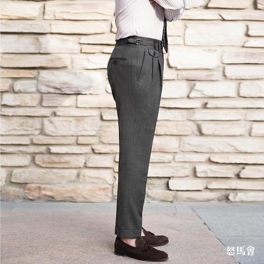 Vitale Barberis Canonico 羊毛羊绒棕色意式工艺裤装 商品图3