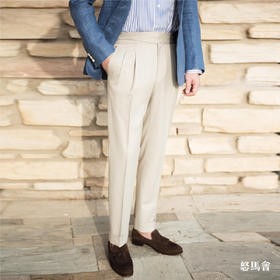 Hardy Minnis Fresco Lite 强捻抗皱米白色意式工艺裤装