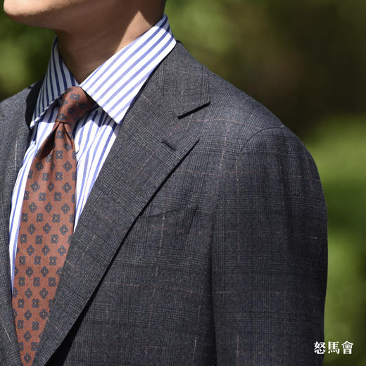 Reda ATTO Super 110's 防污不易皱蓝色亲王格全麻衬套装 商品图5