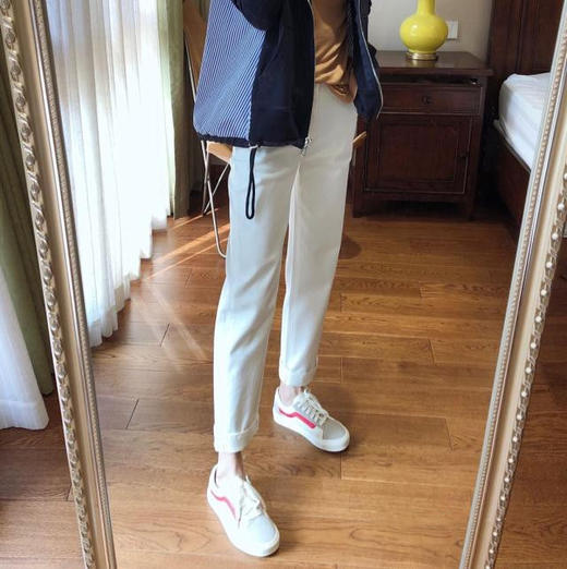 超柔小白~高弹舒适百搭高腰白色牛仔裤女宽松直筒老爹裤 【包邮 三天