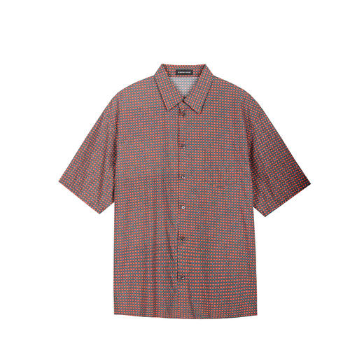 NINEWAY 九平道 021C02 港风印花短袖衬衫男休闲宽松衬衫外套 商品图4