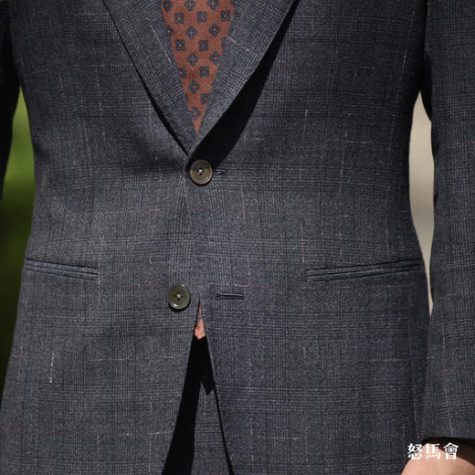 Reda ATTO Super 110's 防污不易皱蓝色亲王格全麻衬套装 商品图7