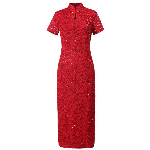 MY-92429春季新款蕾丝旗袍连衣裙 商品图3