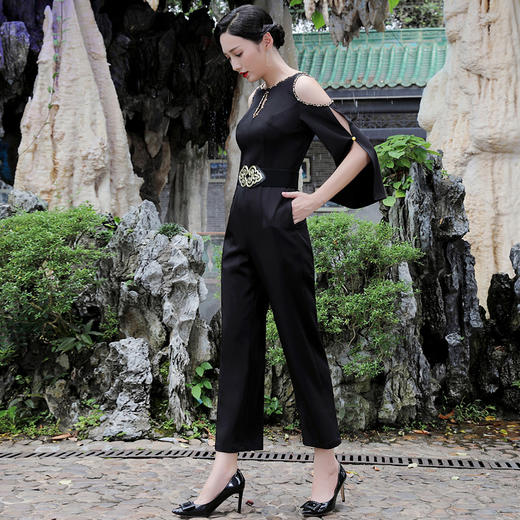 DLQ-l6423春装时尚气质聚会名媛显瘦高腰连衣裤 商品图1