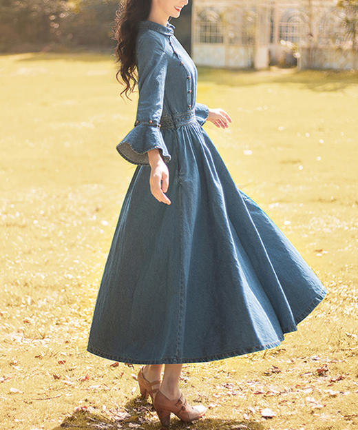 裁缝学苑 AG43文艺复古翻领收腰显瘦中长款连衣裙服装纸样裁剪图 商品图1