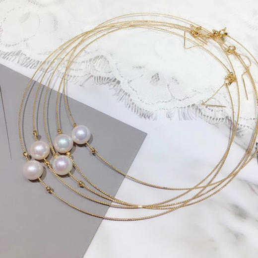 18k金珍珠项圈珍珠直径10mm77简约大方敲美丽气质如兰淡雅清新一口