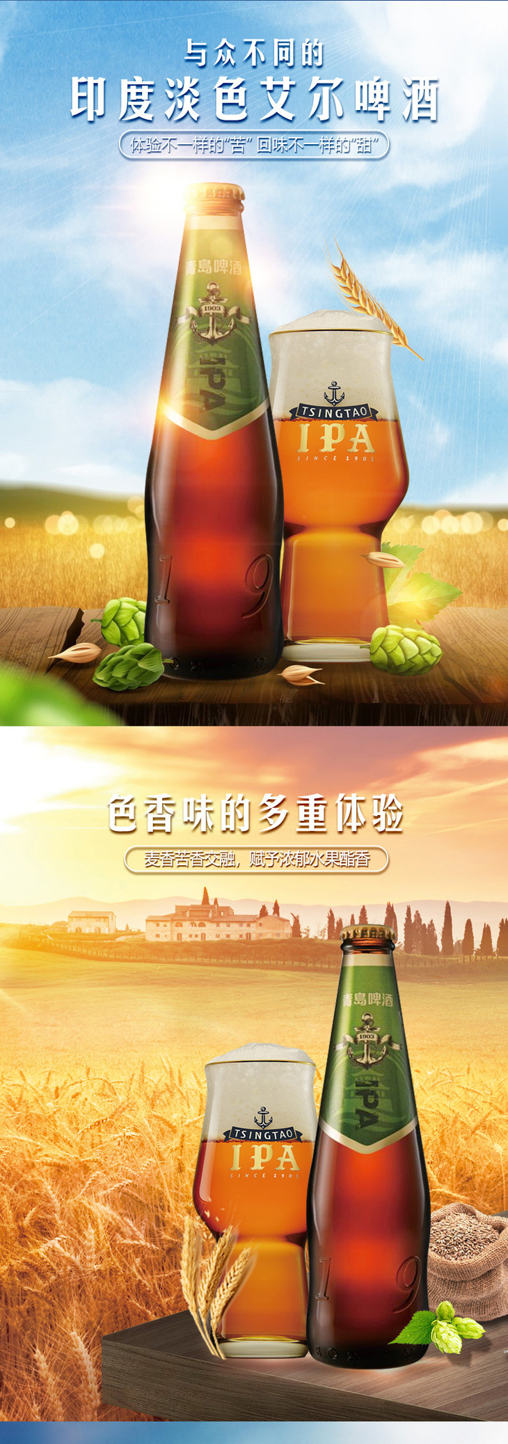 青岛啤酒精酿ipa14度330ml4瓶箱