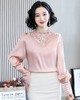 ANF-781春季新款蕾丝拼接缎面重磅上衣 商品缩略图2