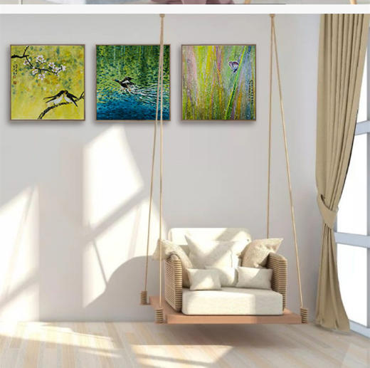 小林国画新中式系列春风九章装饰画 客厅装饰艺术/沙发背景墙/挂画 商品图2