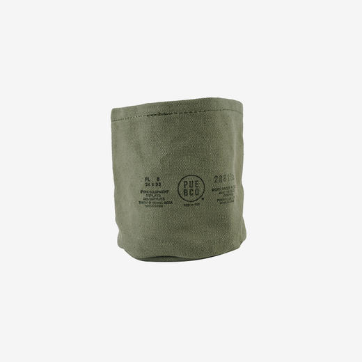 PUEBCO CANVAS POT COVER Green 布印字圆型收纳袋/绿色 (S\M两种尺寸) 商品图1