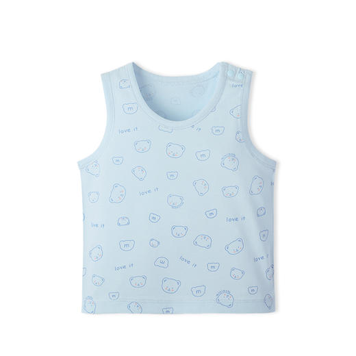 小米米童衣夏款男女宝宝背心纯棉背心无袖圆领上衣YU20508 商品图2