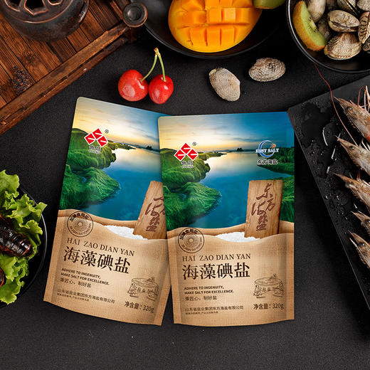 上新】鲁晶毛体系列之海藻碘盐320g*5袋 科学补碘无抗结剂盐 商品图3