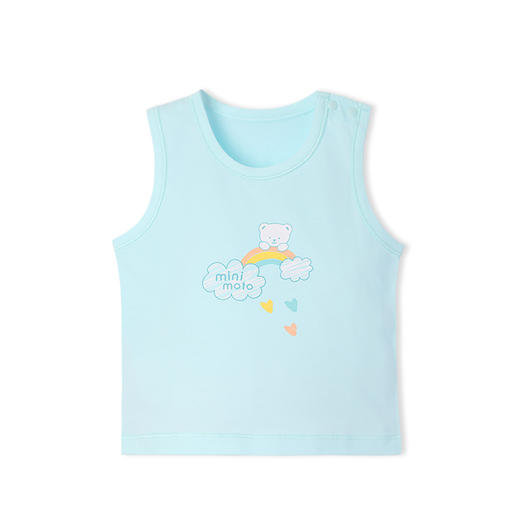 小米米童衣夏款婴儿开肩背心男女宝宝透气套头无袖上衣家居服MIM-YU20908 商品图0