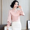ANF-781春季新款蕾丝拼接缎面重磅上衣 商品缩略图0