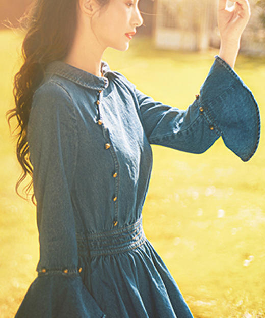 裁缝学苑 AG43文艺复古翻领收腰显瘦中长款连衣裙服装纸样裁剪图 商品图3