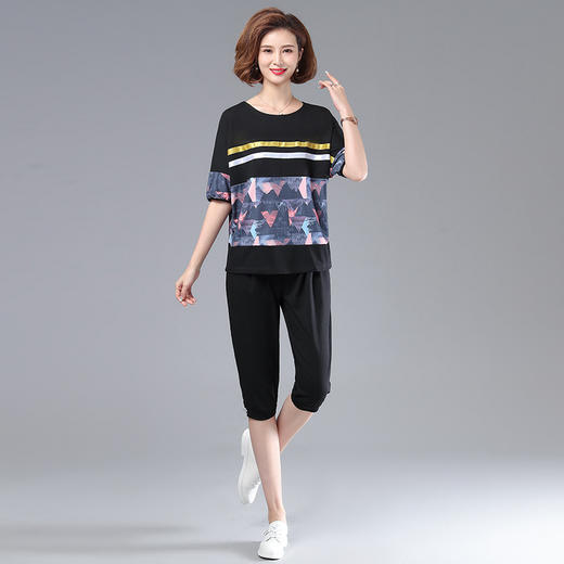 MQ-FY004夏新款宽松大码时尚洋气运动服两件套YY 商品图1
