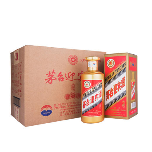 【专享】贵州茅台酒股份有限公司出品  迎宾酒 同心同愿 53度 白酒 500ml*6整箱装 商品图1