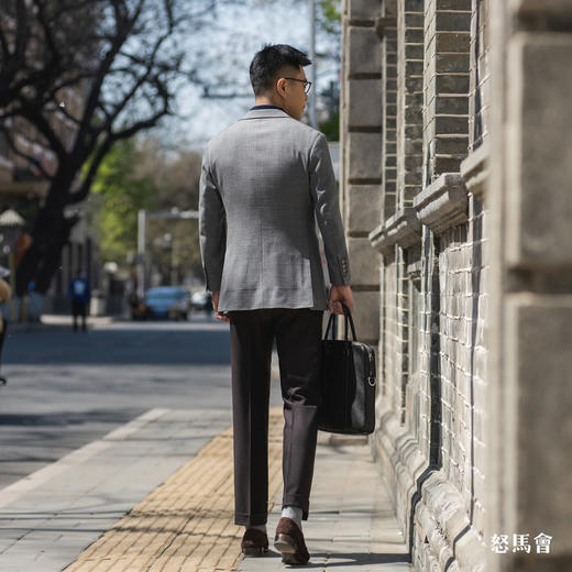 Reda ATTO Super110's 防污不易皱灰色小千鸟格全麻衬套装 商品图6