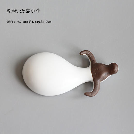 【茶道配件】原舍汝窑紫砂兔子小鹿水牛茶宠精品摆件茶玩手工哥窑开片特价包 商品图8
