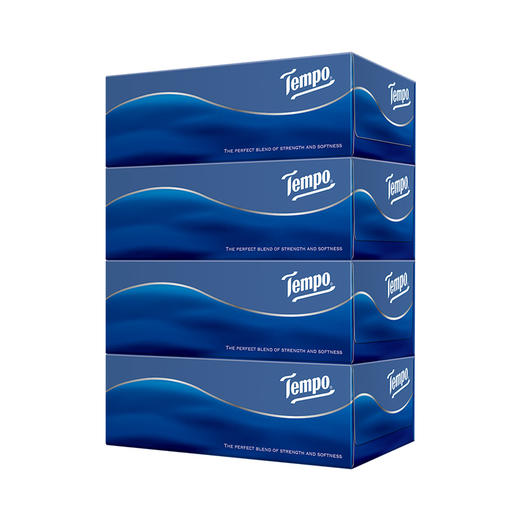 得宝（Tempo） 纸巾盒装抽纸3层90抽4盒 硬盒抽纸餐巾纸盒装 商品图2