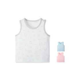 小米米童衣夏款男女宝宝背心纯棉背心无袖圆领上衣YU20508