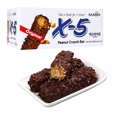 韩国三进x5花生夹心巧克力棒36g