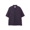 NINEWAY九平道 022C21 宽松格子短袖衬衣外套蓝格港风衬衫男 商品缩略图4