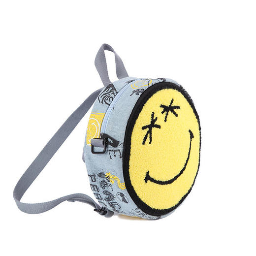英国SMILEY WORLD 牛仔印花圆形手拿、双肩两用包 商品图5
