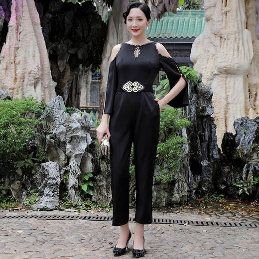 DLQ-l6423春装时尚气质聚会名媛显瘦高腰连衣裤 商品图0