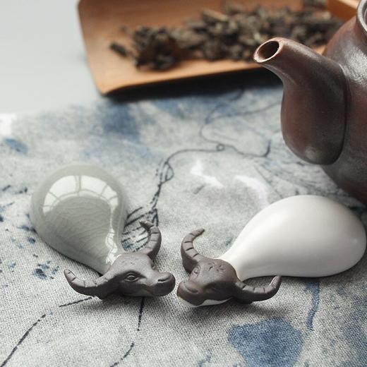 【茶道配件】原舍汝窑紫砂兔子小鹿水牛茶宠精品摆件茶玩手工哥窑开片特价包 商品图2