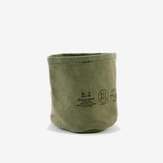 PUEBCO CANVAS POT COVER Green 布印字圆型收纳袋/绿色 (S\M两种尺寸) 商品图2