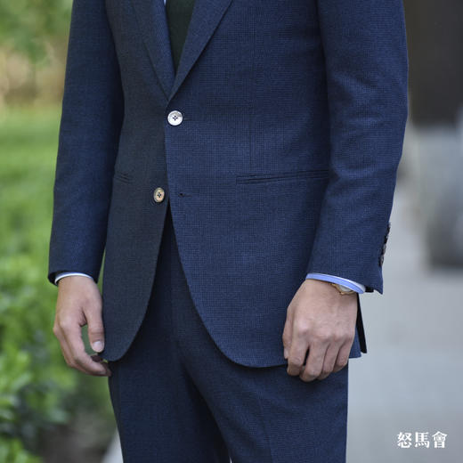 Reda ATTO Super 110's 防污不易皱蓝色千鸟格全麻衬套装 商品图5