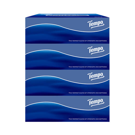 得宝（Tempo） 纸巾盒装抽纸3层90抽4盒 硬盒抽纸餐巾纸盒装 商品图1