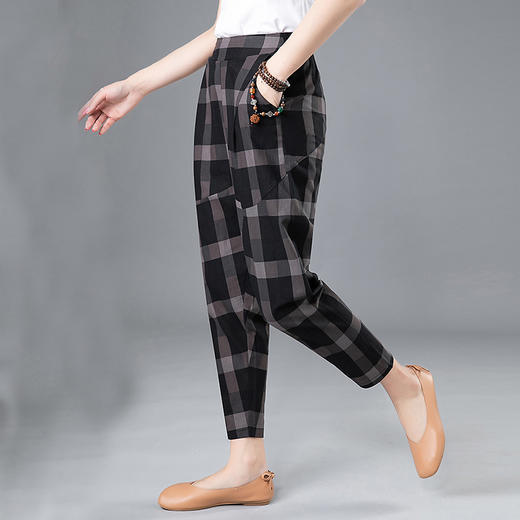 MQ-1196-2008夏季薄款韩版大码宽松棉麻印花裤子YY 商品图4