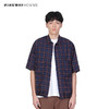 NINEWAY九平道 022C21 宽松格子短袖衬衣外套蓝格港风衬衫男 商品缩略图0