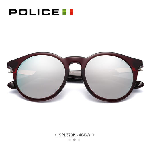 意大利POLICE眼镜圆形镜框板材太阳眼镜男潮流复古墨镜女SPL370K 商品图0