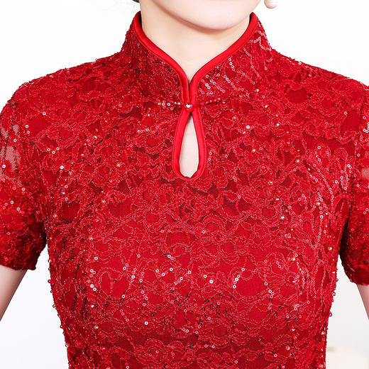 MY-92429春季新款蕾丝旗袍连衣裙 商品图4