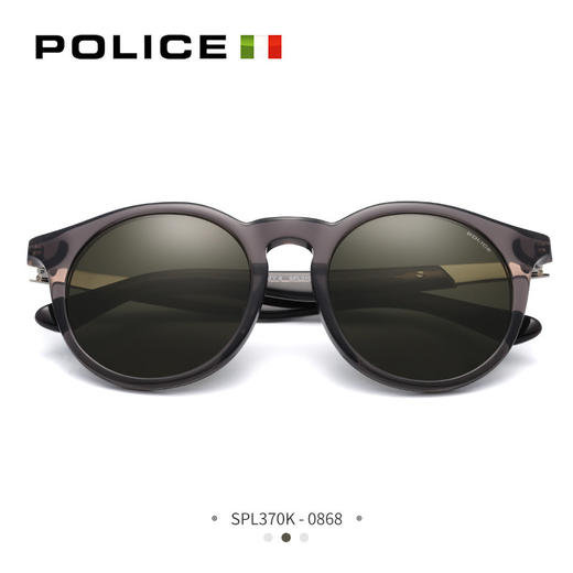 意大利POLICE眼镜圆形镜框板材太阳眼镜男潮流复古墨镜女SPL370K 商品图1