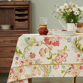 桌布美式田园桌布餐桌布艺红色曼陀罗桌布茶几布盖布