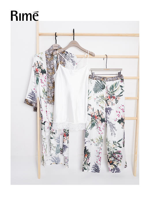 素雅竹林轻奢缎面家居服系列 商品图0